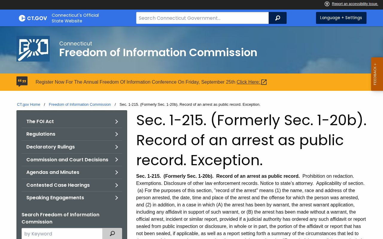 Connecticut New Britain arrest record public access statute