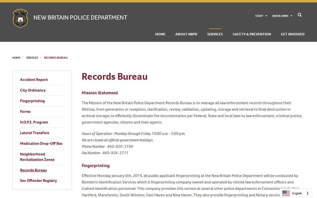 New Britain Police arrest record and mugshot request information